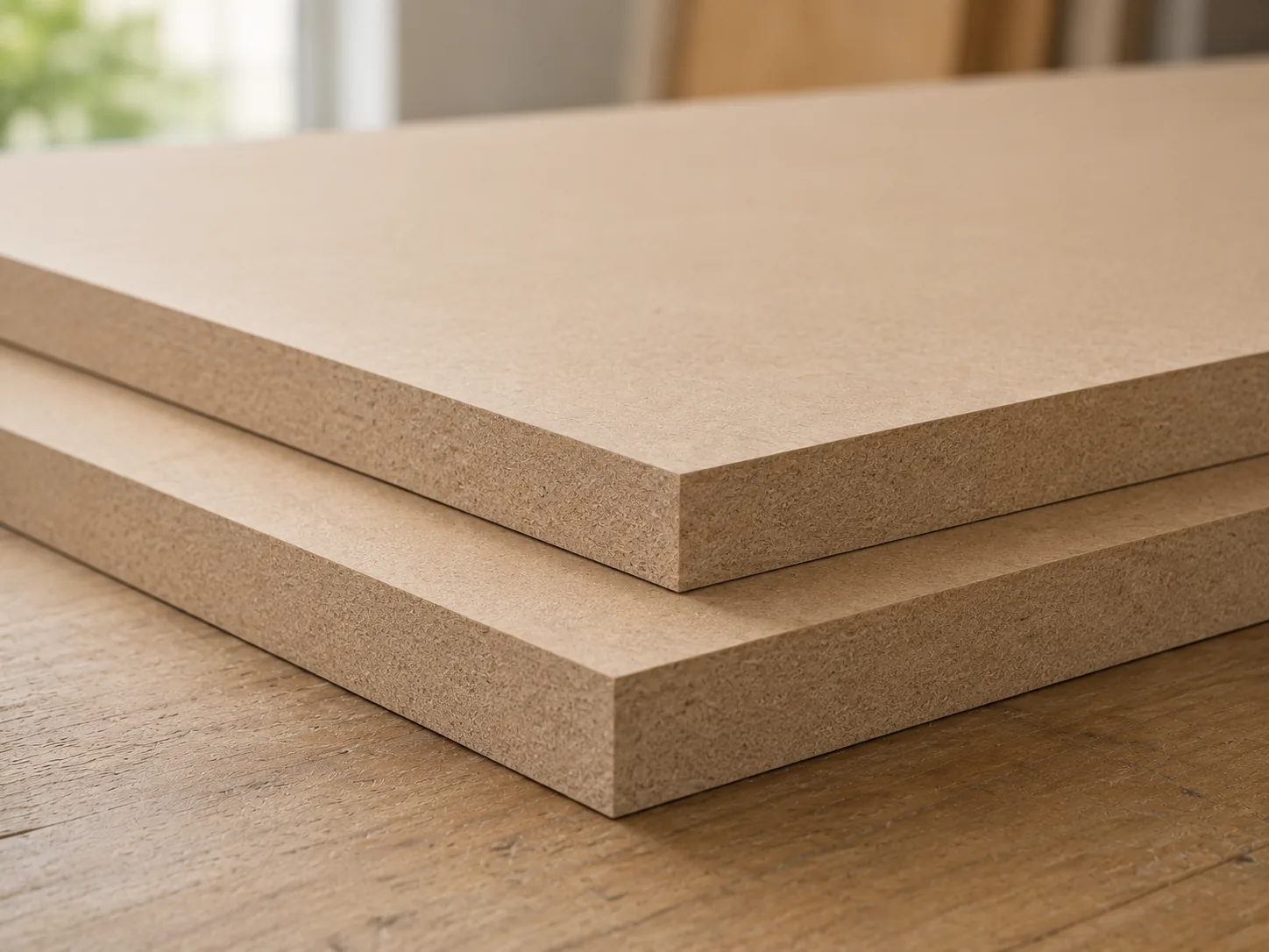 Close-up van een MDF-plaat