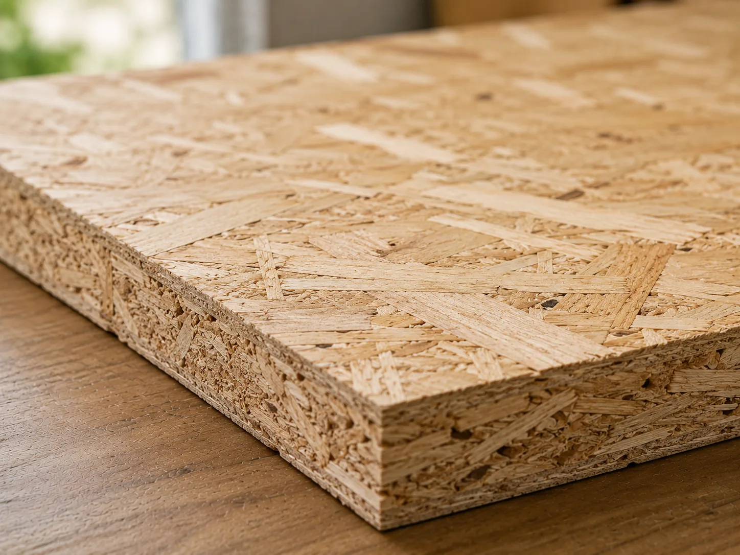 Close-up van een OSB-plaat