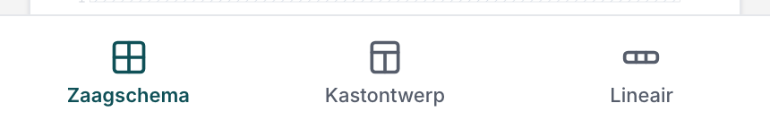De tabbalk onderin, waarmee je tussen de drie delen wisselt.