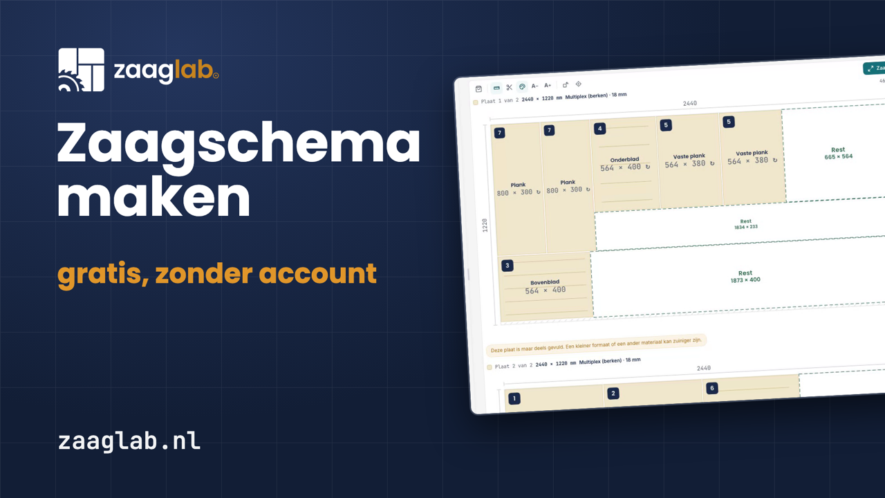 Demo: zaagschema maken in één minuut